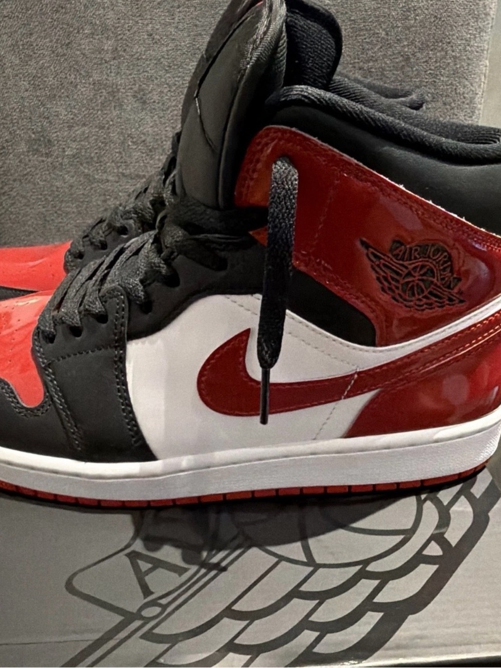 Jordan Men's High-Top Sneakers in Black, Red, and White